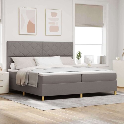 Box Postelja z vzmetnico z vzmetnico Taupe 200 x 200 cm blago - - taupe - 93.78 - 200 x 200 cm - Cene