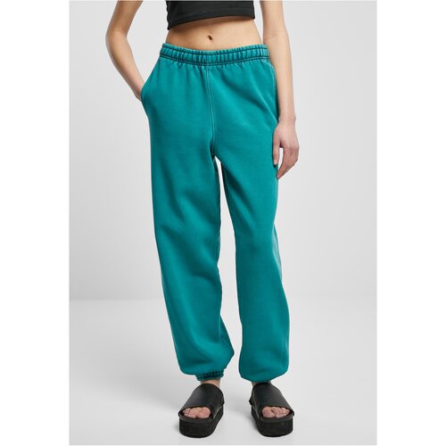 UC Ladies Ladies High Waist Stone Washed Sweat Pants watergreen Slike