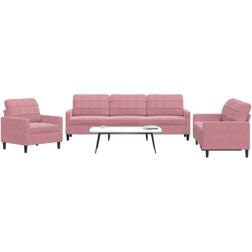  3-dijelni set sofa s jastucima ružičasti bar&scaron;unasti Cijene