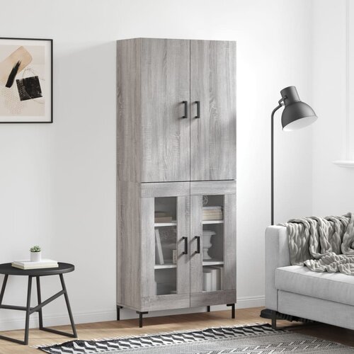 vidaXL Visoka komoda siva sonome 69 5x34x180 cm od konstruiranog drva Cijene