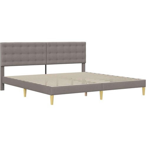  Okvir kreveta s madracem Sivo-smeđa 200 x 200 cm tkanina - Sivo-smeđa 200 x 200 cm Slike
