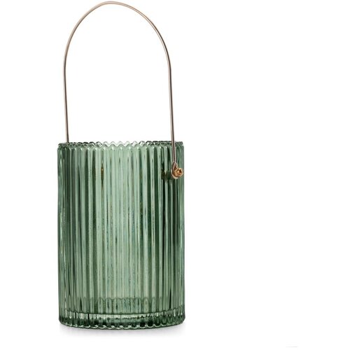 AmeliaHome Zelena steklena vaza (višina 15 cm) Lanate – Cene