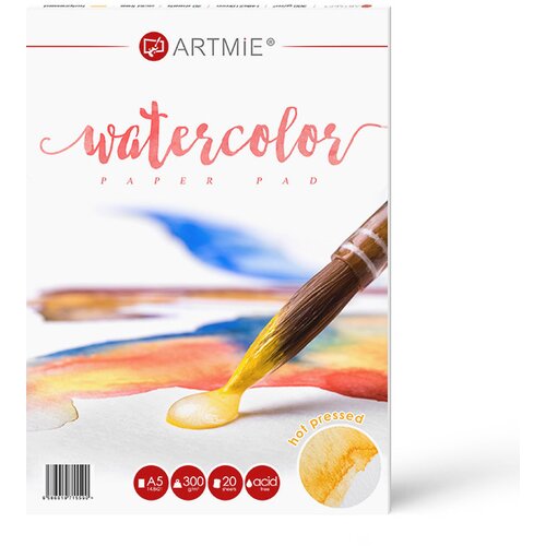 Blok papira za akvarel ARTMIE hot press | različiti formati Cijene