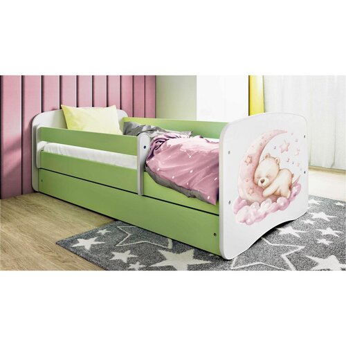 MID.YOU Dječji krevet Dreamy medvjedić na mjesecu 160x80 sa madracem s ladicom Zelena Cijene