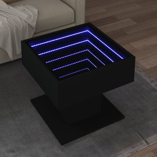 Furnova Klubska mizica LED črna 50x50x45 cm inženirski les, (21914742) Slike