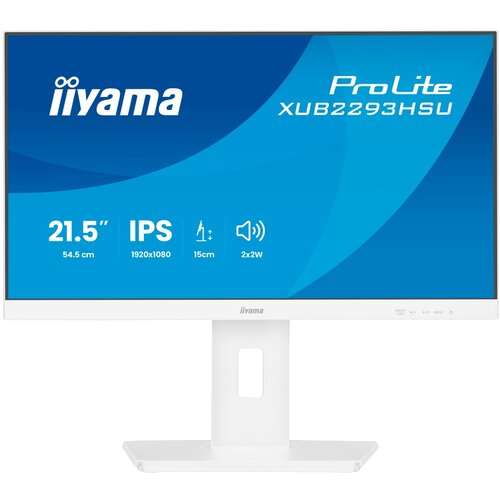 Iiyama 21,5 WHITE IPS-panel, 1920x1080 100Hz, 15cm Height Adj Stand, Speakers, HDMI, DisplayPort, 1ms MPRT, USB 2x2.0 XUB2293HSU-W7 Cene