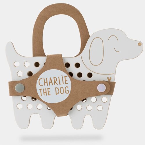 Milin Big Wooden Lacing Toy Dog Charlie aktivnostna igrača 15 cm x 20 cm x 0,7 cm 1 kos Cene