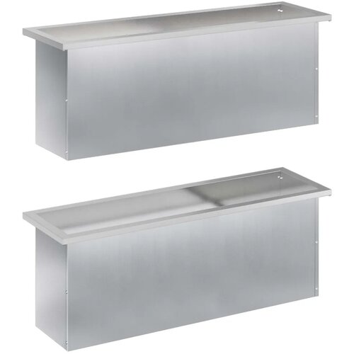  Vrtna posuda za sadnju s LED svjetlom 2 kom. Srebrna - Pocinčani čelik 30 x 100 x 30 cm 2 Slike