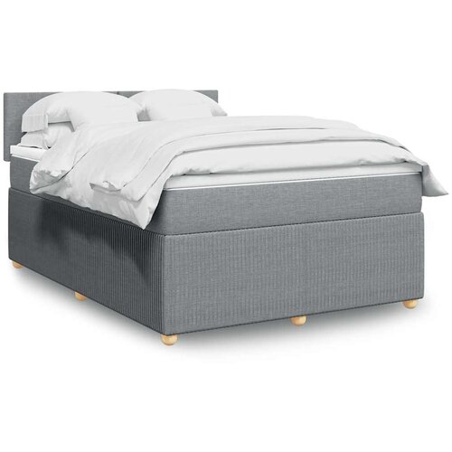  Krevet box spring s madracem svjetlosivi 140x200 cm od tkanine Cijene
