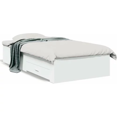  Okvir za krevet s ladicama bijeli 100x200 cm konstruirano drvo