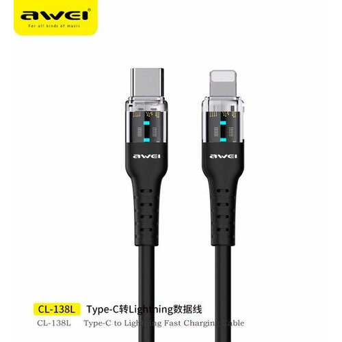 Awei Kabl CL-138 USB tip C na iPhone crni 27W Slike