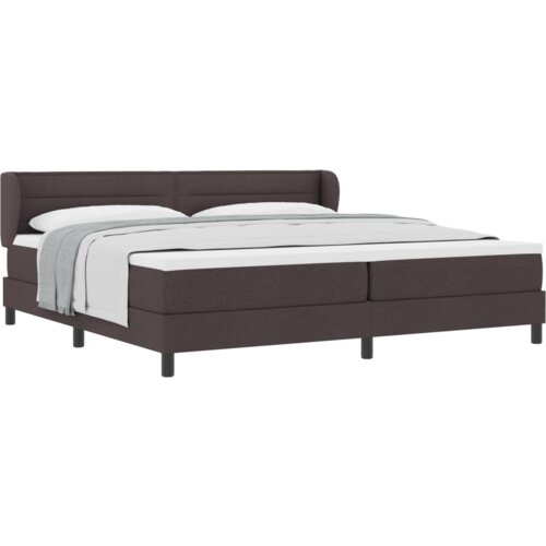 Box Spring Krevet s Madracem Tamno Smeđi 200x200 cm Tkanina Slike