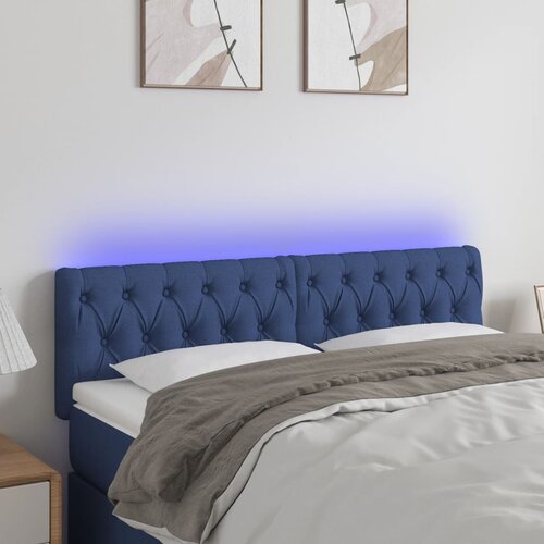  LED uzglavlje plavo 144 x 7 x 78/88 cm od tkanine Cijene