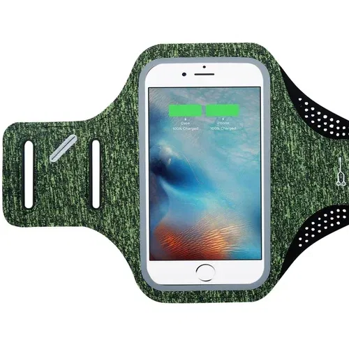 Cadorabo Sport Arm Torka za mobilne telefone od 4,7 do 6,0 palca v zeleni - Sport zapestni zapestni pas za torbico za mobilne telefone z zaprtjem Velcro, (20622012)
