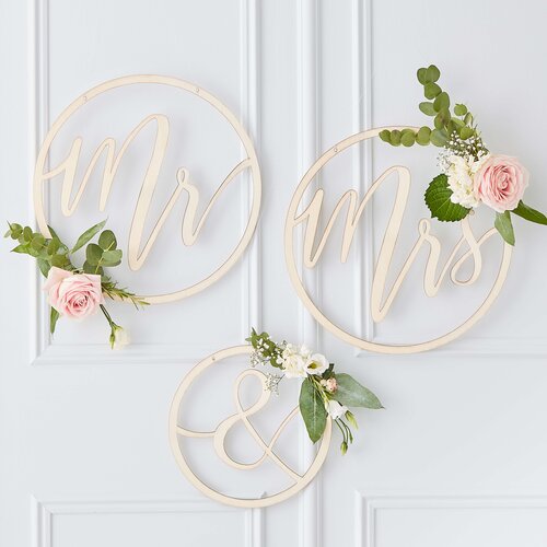 Ginger Ray&amp;reg; leseni obroči mr &amp;amp; mrs Slike