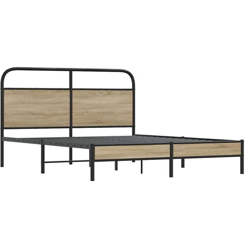 VidaXL Okvir kreveta bez madraca dimljena boja hrasta 160x200cm drveni Slike