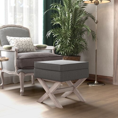 vidaXL Stolček s prostorom za shranjevanje temno siv 45x45x49 cm blago Cene
