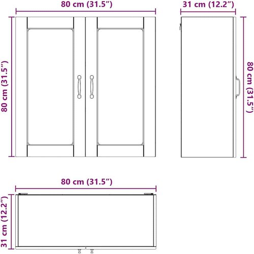  Zidni kuhinjski ormarić s policom Betonski sivi 80 x 31 x 80 cm Slike