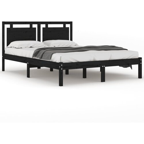 VidaXL Posteljni okvir črn iz trdnega lesa 200x200 cm, (20708179) Slike