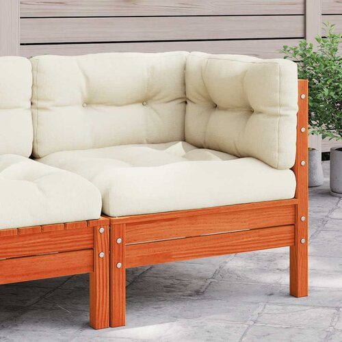  Kutna vrtna sofa s jastucima vo&scaron;tano smeđa od borovine Cijene
