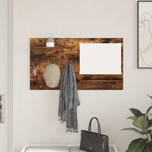  Vje&scaron;alica za kapute na zidu Dimljeni hrast 90 x 10 x 50 cm Cijene