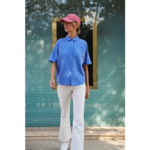 Marisse Women's Shirt L-Ko-4643 L.Blue Mel Cene
