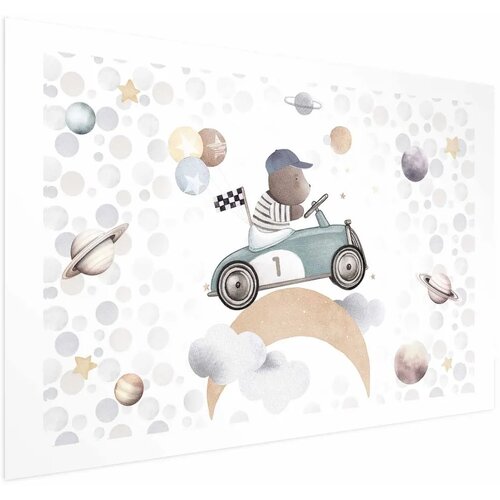  Plakat - Bear in a Race Car 90x60 Bez okvira s margom Cijene