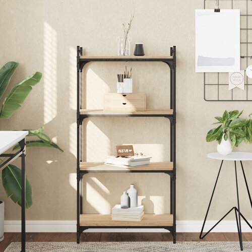  The Living Store Knjižna omara 4-nadstropna sonoma hrast 60x30x120 cm inž. les - Knjižna Omara, (21554344) Cene