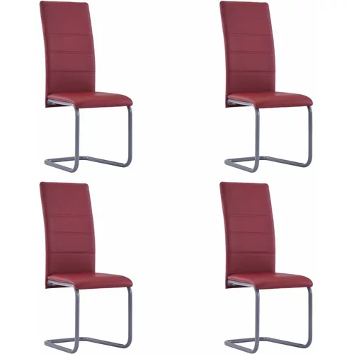  Konzolne blagovaonske stolice od umjetne kože 4 kom crvene