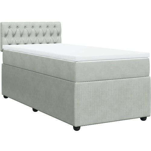 Maison Chic Box spring postelja - Vzmetna postelja z vzmetnico svetlo siv 90x190 cm žamet SL5505, (21907134) Cene