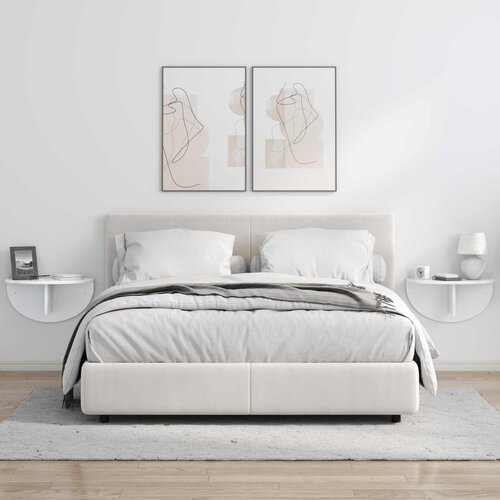  Polica na zidu Zidne 2 pcs Visoki sjaj bijela 48 x 24 x 24 cm Slike