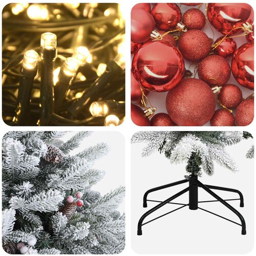  Umjetno božićno drvce s kuglicom 210 cm 300 LED lampica Slike
