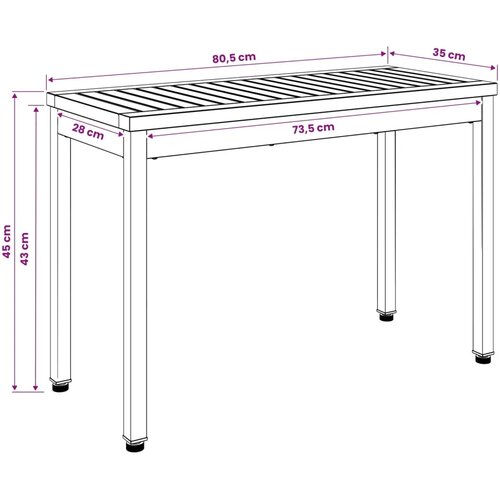 Vrtna klupa 80 5 x 35 x 45 cm Čvrsto drvo akacije Bijela i crna - 80 5 x 35 x 45 cm Bijela i crna Cijene