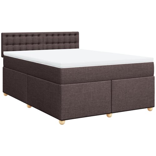 VidaXL Box spring postelja z vzmetnico temno rjava 160x200 cm blago, (21308561) Slike