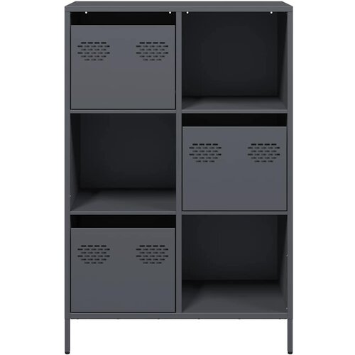  Visoka komoda antracit 68x39x103,5 cm od čelika Slike
