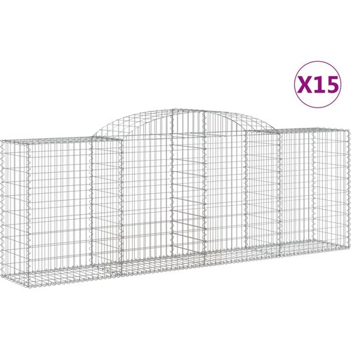  Lučne gabionske ko&amp;scaron;are 15kom 300x50x100/120cm pocinčano željezo Slike