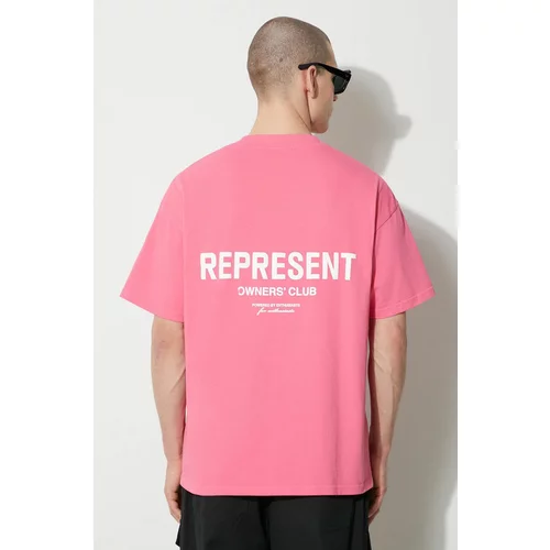 Represent Pamučna majica Owners Club za muškarce, boja: ružičasta, s tiskom, OCM409.144