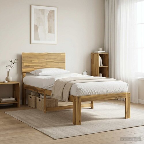  Krevet s uzglavljem ROSTOCK Bijela 90 x 190 cm Slike