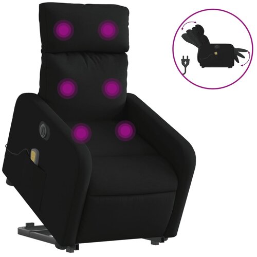 Maison Chic Električni masažni naslanjač - Relax naslanjač s funkcijo vstajanja črn, (22042554) Cene