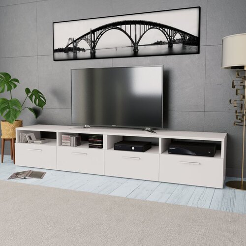 VidaXL TV omarica 2 kosa iverna plo&amp;scaron;ča 95x35x36 cm bela Slike