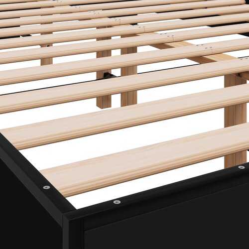  Okvir kreveta crni 140 x 200 cm od konstruiranog drva i metala Slike