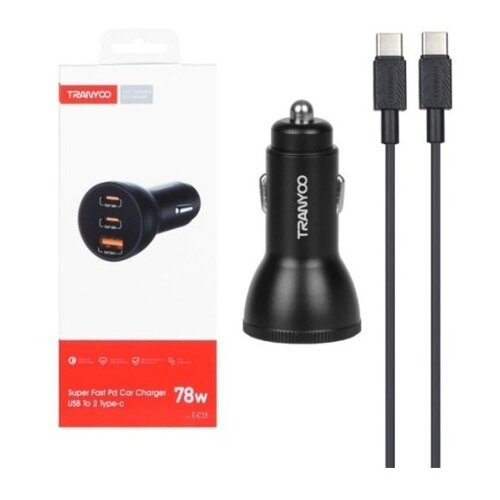 Tranyoo auto punjač T-C25 78W brzo punjenje 1x USB-A+2x usb-c Cene