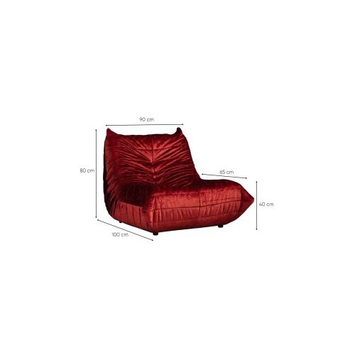 Atelier Del Sofa Bocek tabure, 90x100x80 cm, Crvena Slike