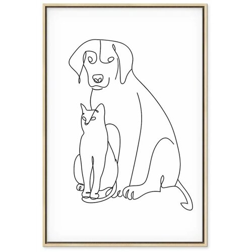  Slika - Best Friends (1 Part) Vertical 40x60 U prirodnom drvenom okviru Slike