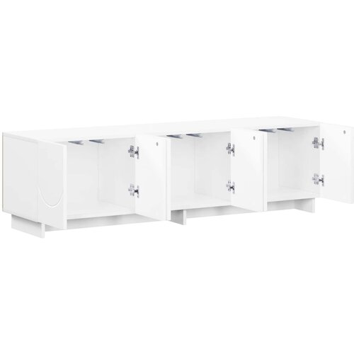  TV stalak 140 x 34,5 x 40 cm Bijela Konstruirano drvo Slike