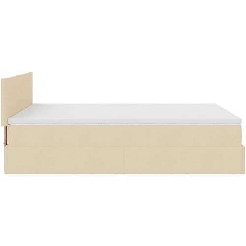  Otomanski krevet s madracem krem 140x190cm od tkanine Slike