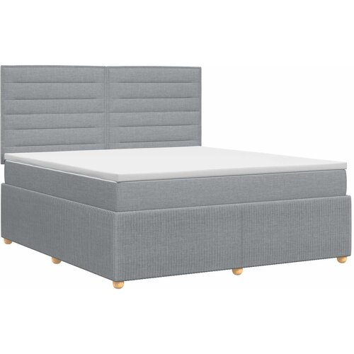  Boxspring krevet s madracem Svjetlosiva 180 x 200 cm Tkanina Slike