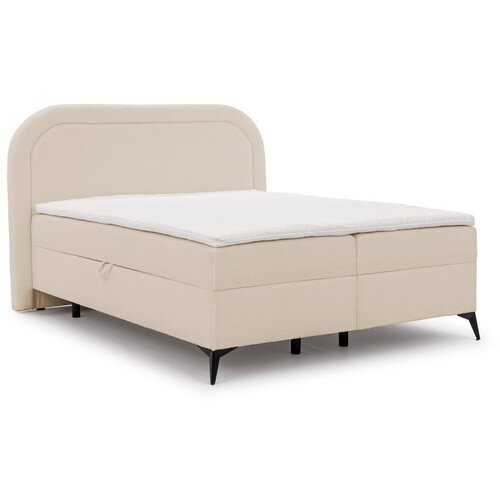Ropez Bež boxspring postelja s prostorom za shranjevanje 140x200 cm Ornes &ndash; Cene