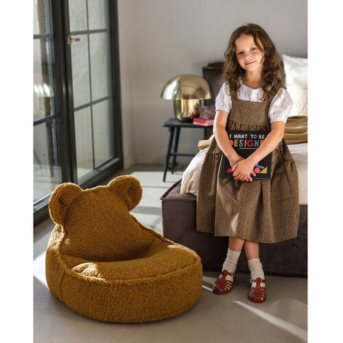 Wigiwama Rjava otro&amp;scaron;ka vreča za sedenje iz tkanine boucl&amp;eacute; Bear &amp;ndash; Slike