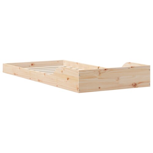 VidaXL Krevetna konstrukcija Smeđa 80 x 210 cm Masivna borovina Slike